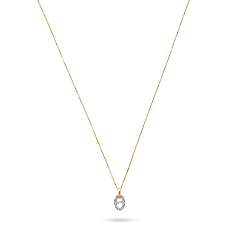 Stone and Strand 14K Yellow Gold Diamond Hardware Necklace Front Image