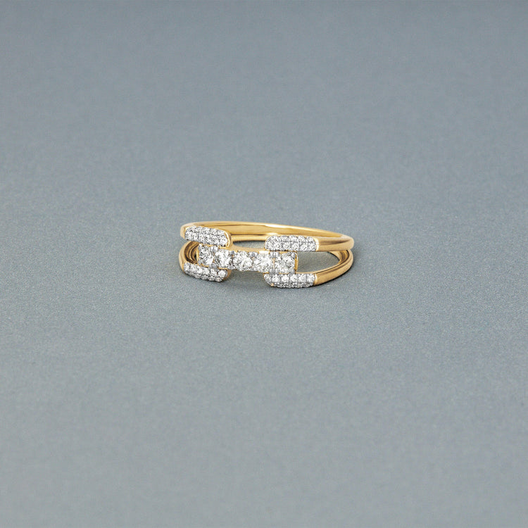 Stone and Strand 14K Yellow Gold Diamond Harness Ring Editorial Image