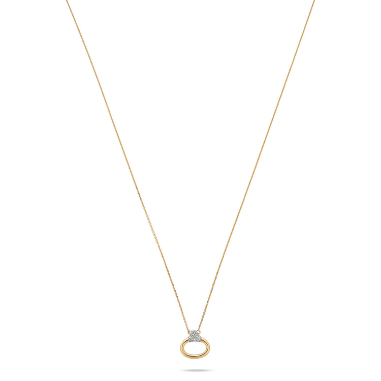 Stone and Strand 14K Yellow Gold Diamond Horsebit Necklace Front Image