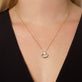 Image of 14K Yellow Gold Diamond Horsebit Necklace on Models Neck