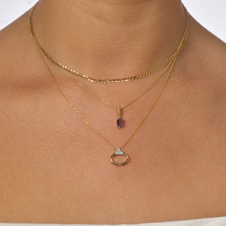 Image of 14K Yellow Gold Diamond Horsebit Necklace with Stone and Strand Necklaces