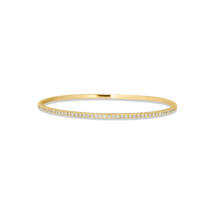 Stone and Strand 14K Yellow Gold Diamond Line Flex Bangle Front Image