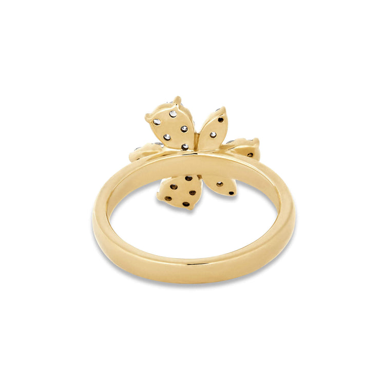 Stone and Strand 14K Yellow Gold Diamond Magnolia Ring Rear Image