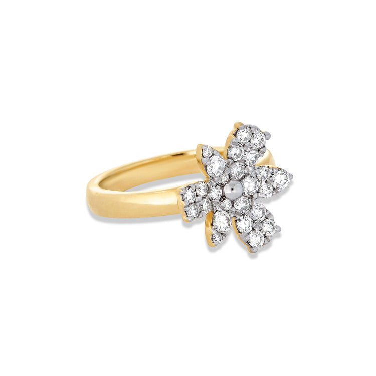 Stone and Strand 14K Yellow Gold Diamond Magnolia Ring Side Image