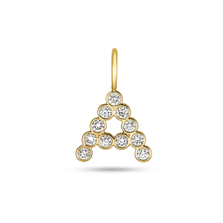 Stone and Strand 14K Yellow Gold Large Diamond Mochi Initial Charm Front Image