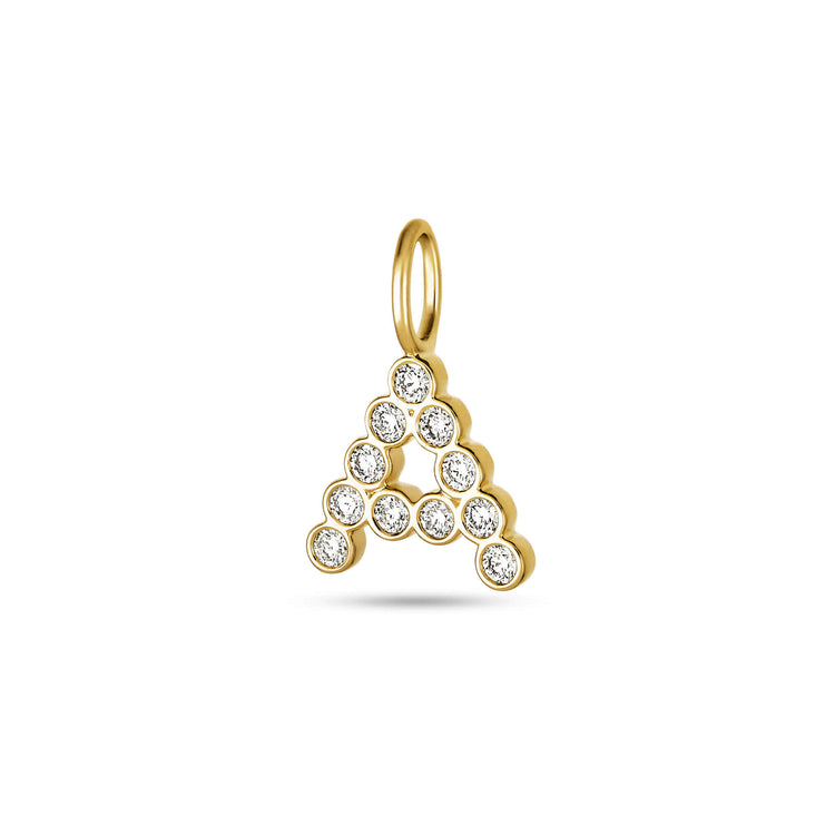 Stone and Strand 14K Yellow Gold Large Diamond Mochi Initial Charm Rear Image