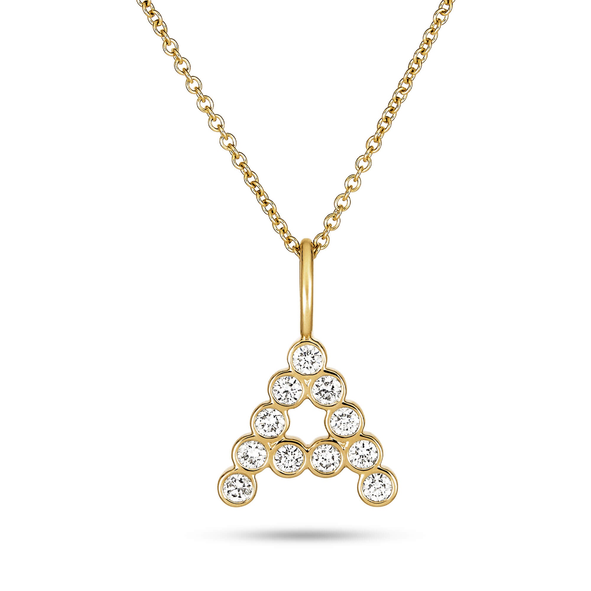 Large Diamond Mochi Initial Necklace
