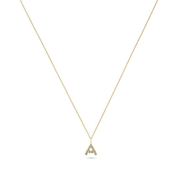 Stone and Strand 14K Yellow Gold Large Diamond Mochi Initial Necklace Image