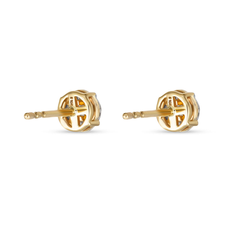 Stone and Strand 10K Yellow Gold Diamond Mosaic Studs Rear Image