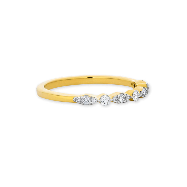 Stone and Strand 10K Yellow Gold Diamond Muse Band Side Image