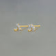 Stone and Strand 10K Yellow Gold Diamond Muse Drop Studs Editorial Image