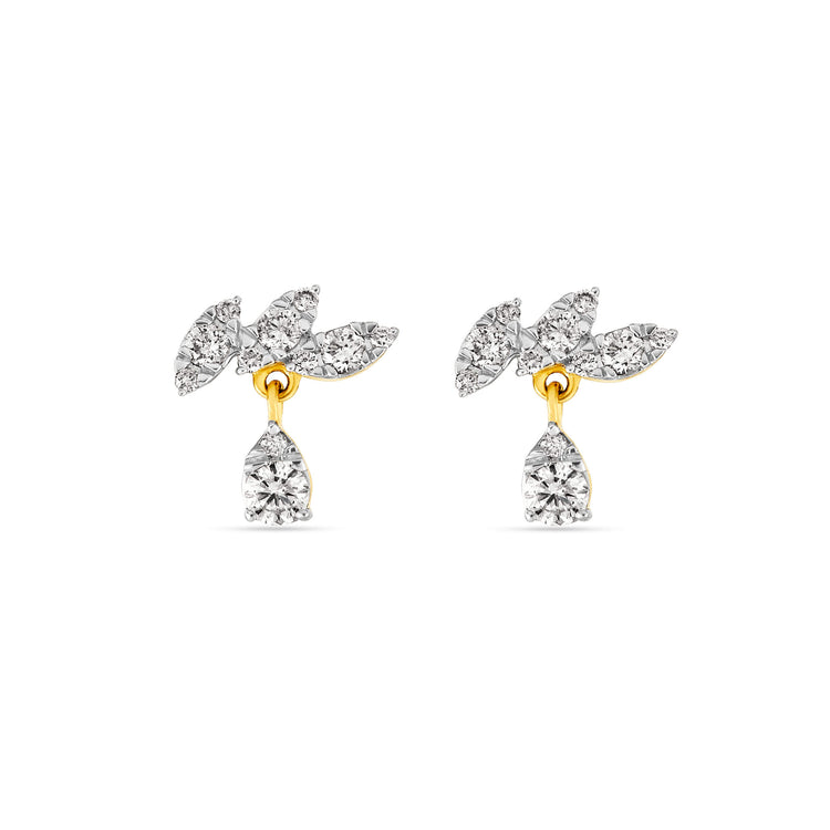 Stone and Strand 10K Yellow Gold Diamond Muse Drop Studs Front Image