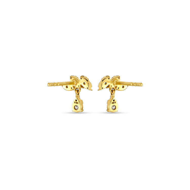 Stone and Strand 10K Yellow Gold Diamond Muse Drop Studs Rear Image
