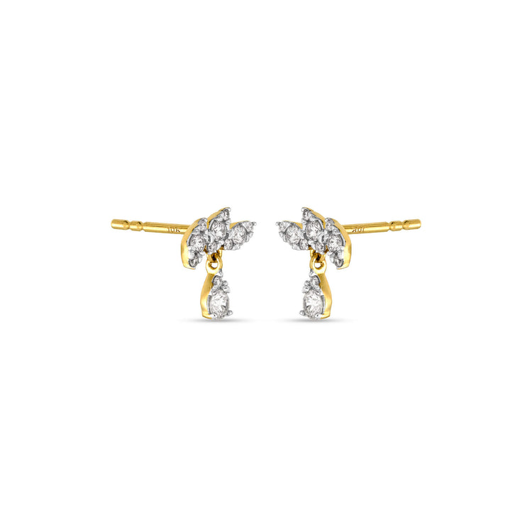 Stone and Strand 10K Yellow Gold Diamond Muse Drop Studs Side Image