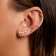 Image of 10K Yellow Gold Diamond Muse Drop Studs with Stone and Strand Earrings