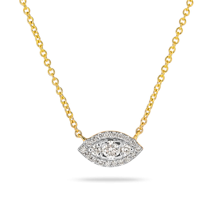 Stone and Strand 10K Yellow Gold Diamond Muse Solitaire Necklace Close Up Image