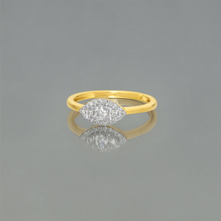 Stone and Strand 10K Yellow Gold Diamond Muse Halo Ring Editorial Image