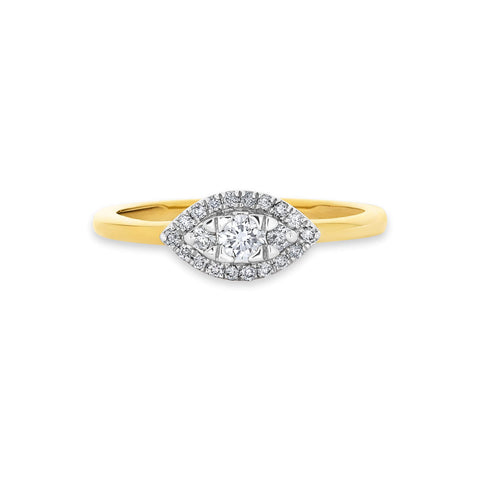 Stone and Strand 10K Yellow Gold Diamond Muse Halo Ring Front Image