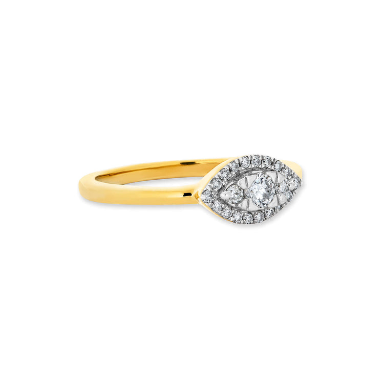 Stone and Strand 10K Yellow Gold Diamond Muse Halo Ring Side Image