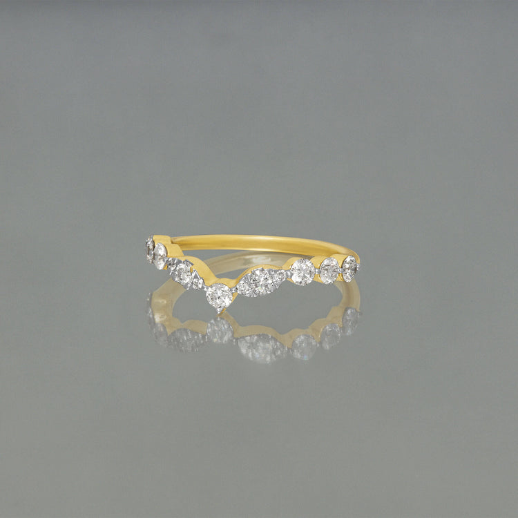 Stone and Strand 10K Yellow Gold Diamond Muse Tiara Band Editorial Image