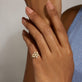 Image of 10K Yellow Gold Diamond Orbit Pinky Signet Ring on Models Hand