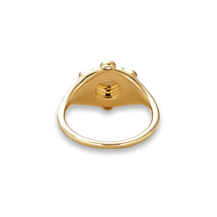 Stone and Strand 10K Yellow Gold Diamond Orbit Pinky Signet Ring Rear Image