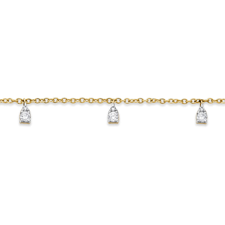 Stone and Strand 14K Yellow Gold Diamond Petal Bracelet Close Up Image