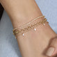 Image of 14K Yellow Gold Diamond Petal Bracelet with Stone and Strand Bracelets