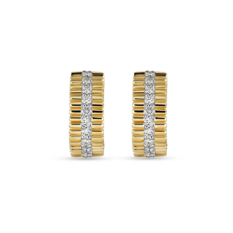 Stone and Strand 10K Yellow Gold Diamond Pirouette Huggies Front Image