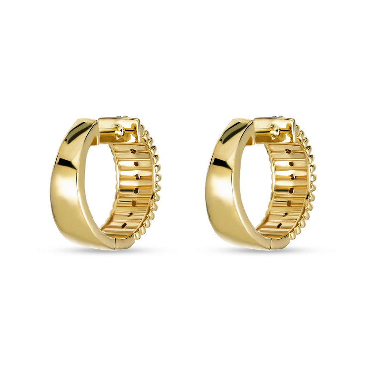 Stone and Strand 10K Yellow Gold Diamond Pirouette Huggies Rear Image