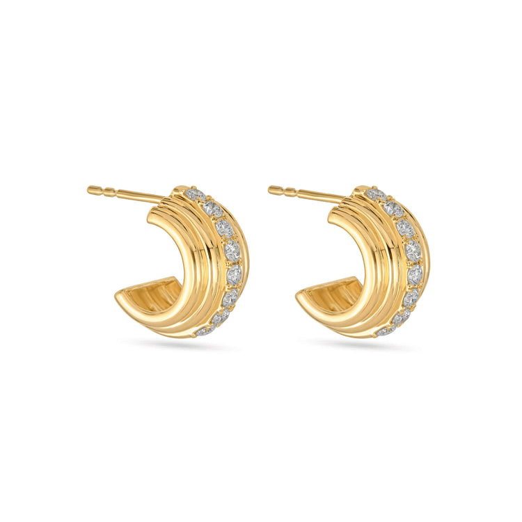 Stone and Strand 14K Yellow Gold Diamond Promenade Earrings Side Image