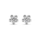 Stone and Strand 10K White Gold Diamond Puff Daisy Studs Front Image