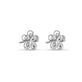 Stone and Strand 10K White Gold Diamond Puff Daisy Studs Rear Image
