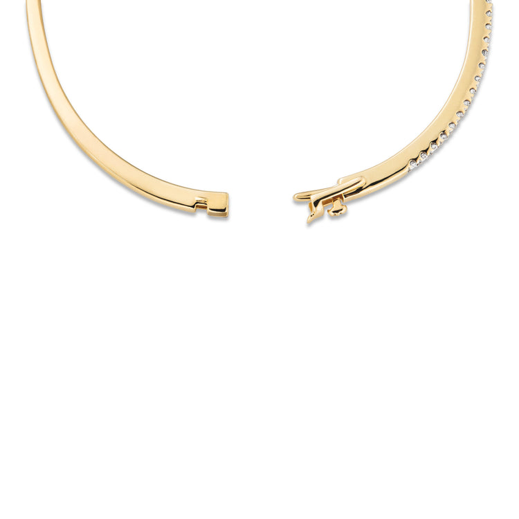 Stone and Strand 14K Yellow Gold Diamond Stroke Tennis Bangle Clasp Image
