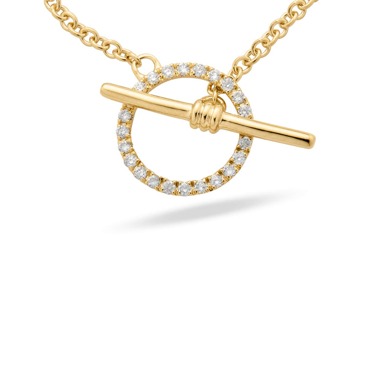Stone and Strand 14K Yellow Gold Diamond Toggle Link Bracelet Close Up Image