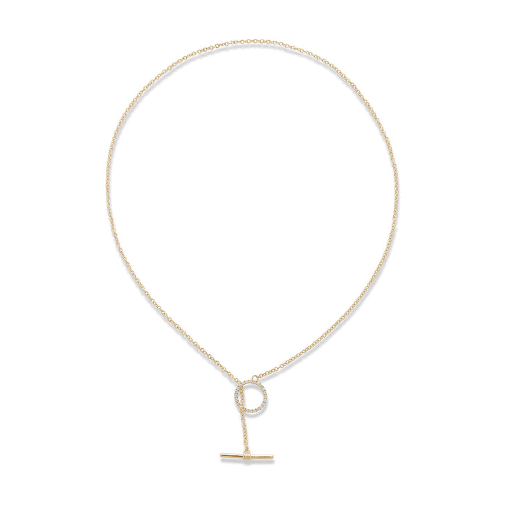 Stone and Strand 14K Yellow Gold Diamond Toggle Link Choker Front Image