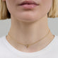 Image of 14K Yellow Gold Diamond Toggle Link Choker on Models Neck