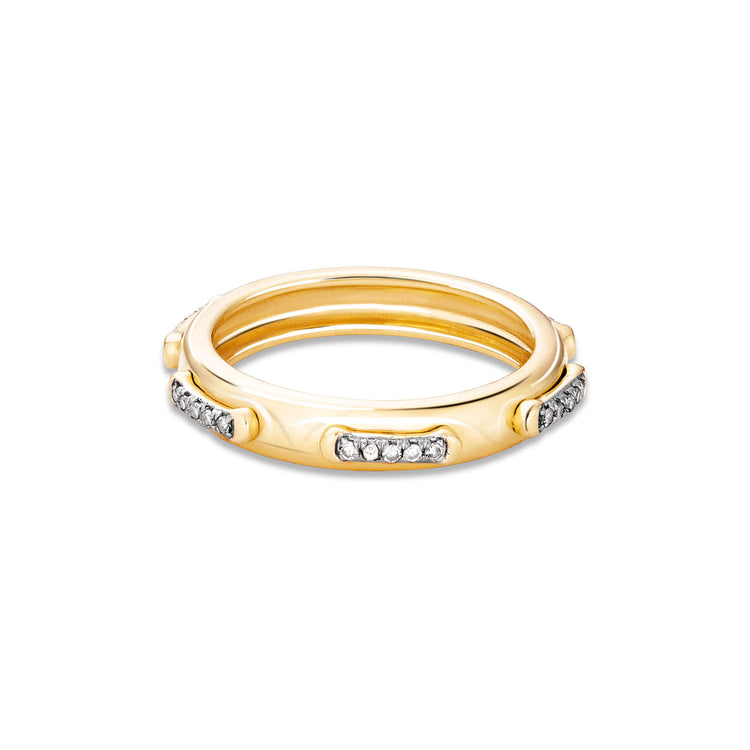 Stone and Strand 14K Yellow Gold Diamond Top Stitch Band Rear Image