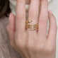 Image of 14K Yellow Gold Diana Wrap Around Diamond Ring on Models Hand