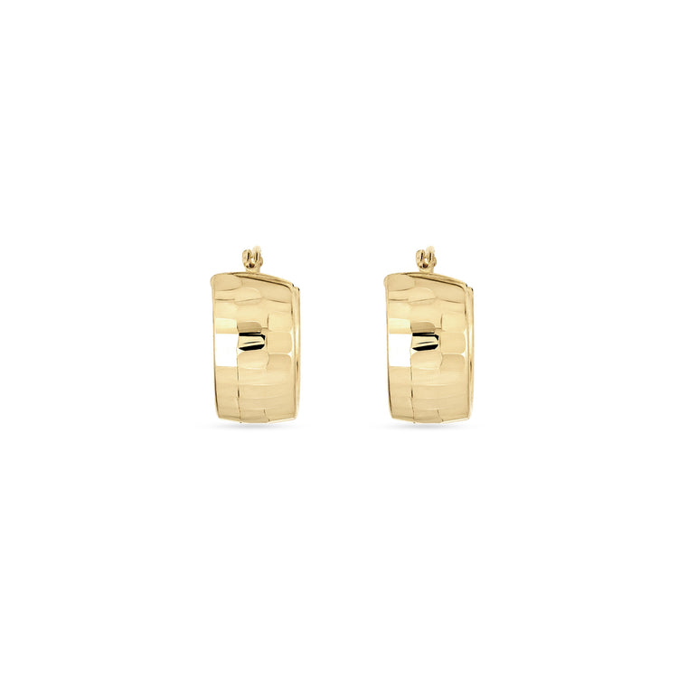 Stone and Strand 14K Yellow Gold Disco Huggies Front Image