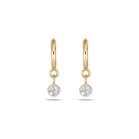 Stone and Strand 10K Yellow Gold Second Hole Disco Huggies Front Image