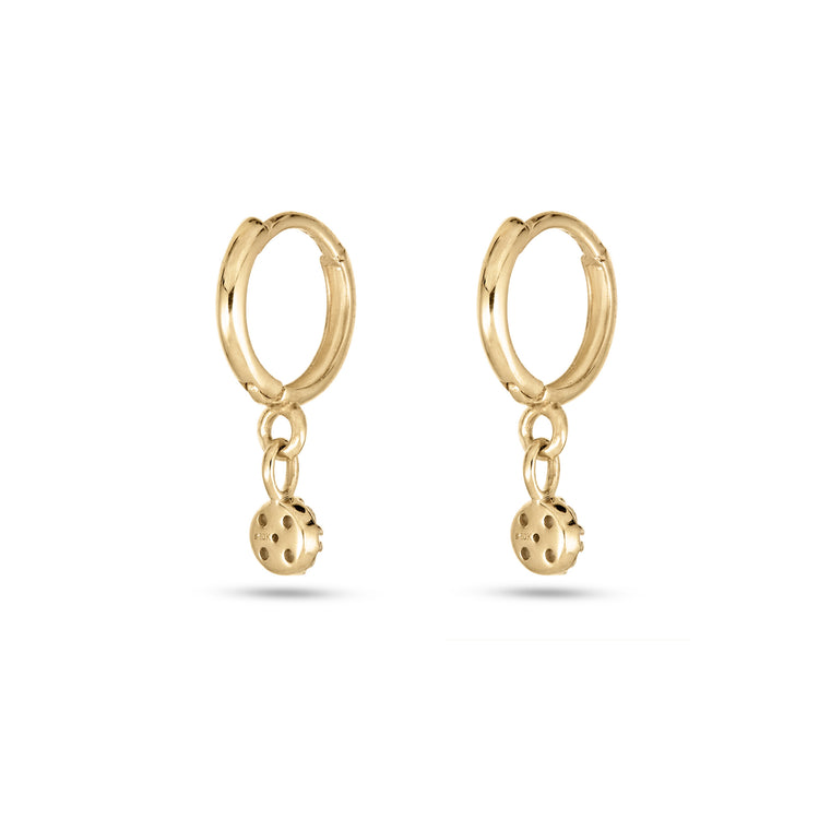 Stone and Strand 10K Yellow Gold Second Hole Disco Huggies Rear Image
