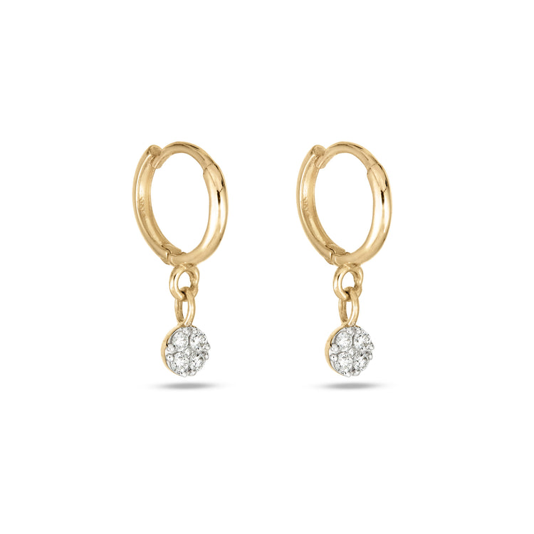 Stone and Strand 10K Yellow Gold Second Hole Disco Huggies Side Image