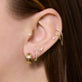 Image of 14K Yellow Gold Disco Huggies with Stone and Strand Earrings