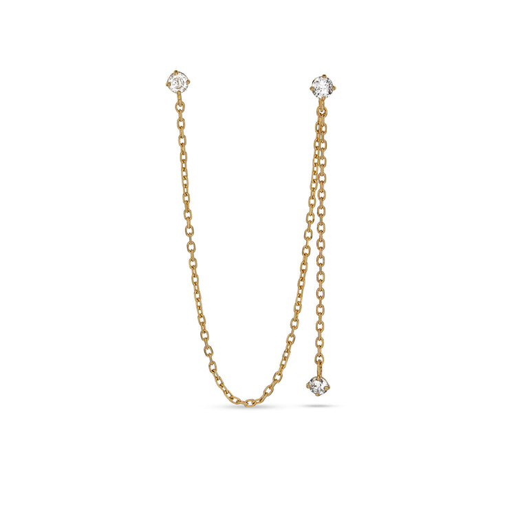 Stone and Strand 10K Yellow Gold Double Dip Diamond Stud Front Image