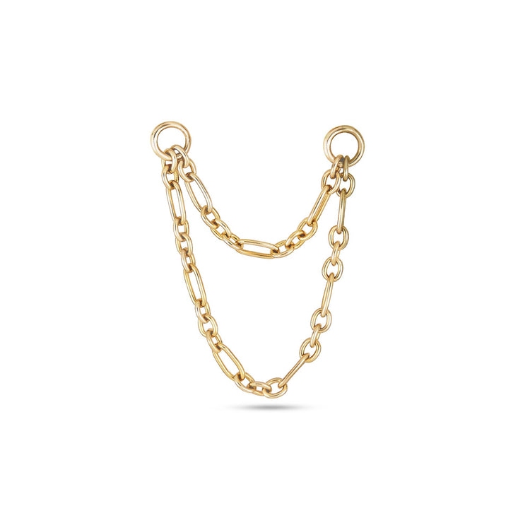 Stone and Strand 14K Yellow Gold Double Up Figaro Connector Chain Front Image