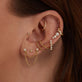 Image of 14K Yellow Gold Double Up Figaro Connector Chain with Stone and Strand Earrings