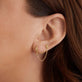 Image of 14K Yellow Gold Double Up Figaro Connector Chain on Models Ear