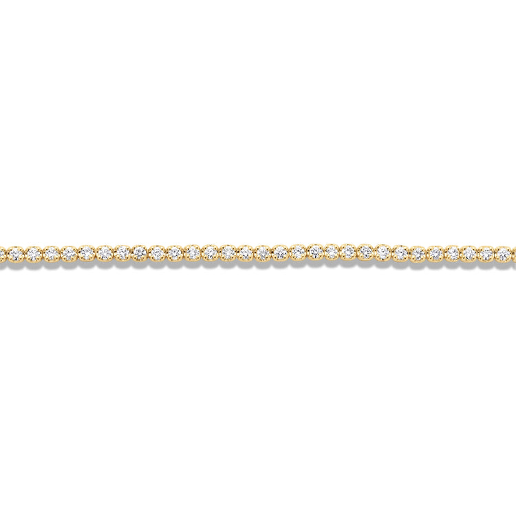 Stone and Strand 10K Yellow Gold Drop Shot Diamond Tennis Bracelet Close Up Image