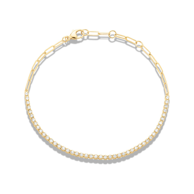Stone and Strand 10K Yellow Gold Drop Shot Diamond Tennis Bracelet Front Image